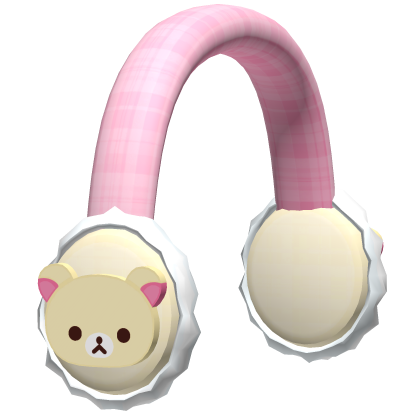 kawaii rila pink winter earmuffs Roblox item