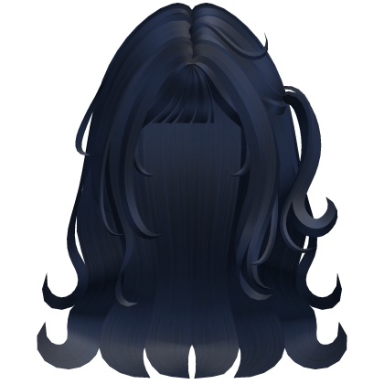 Cute Long Wavy Hair w/ Flipped Ends (Blue)
