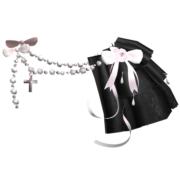 Victorian Lace Pearl Ribbon Black Shoulder 3.0 [L]