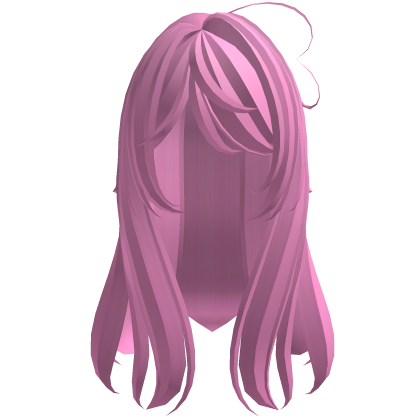 ♡ ꒰ Long cute messy fluffy moe hair in dark pink Roblox item