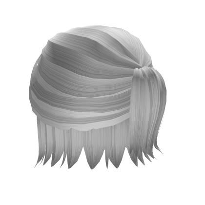 White Cheap Pulled Ponytail with Short Hair Roblox item