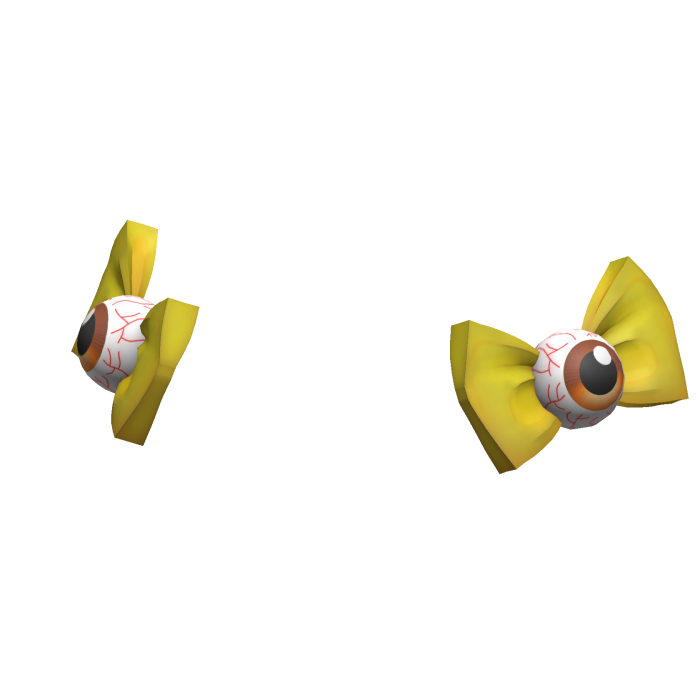 Scary Holiday Eyeball Bang Bows in Yellow/Orange