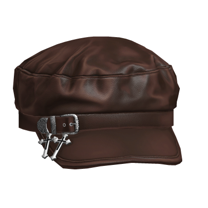 Shiny Dark Brown Leather Buckle Belt Cap Roblox item