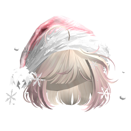 Christmas Cute Hair w/Santa Hat (Yellow&Pink)