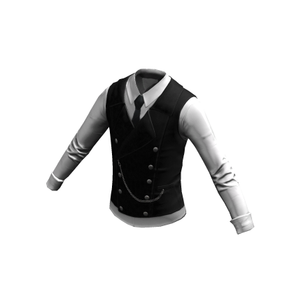 Formal Shirt w/ Vest & Tie | Black White