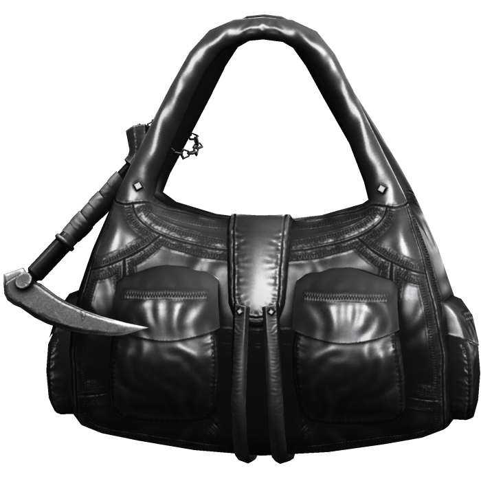 Black Handheld Streetwear Cargo Bag w/ Scythe