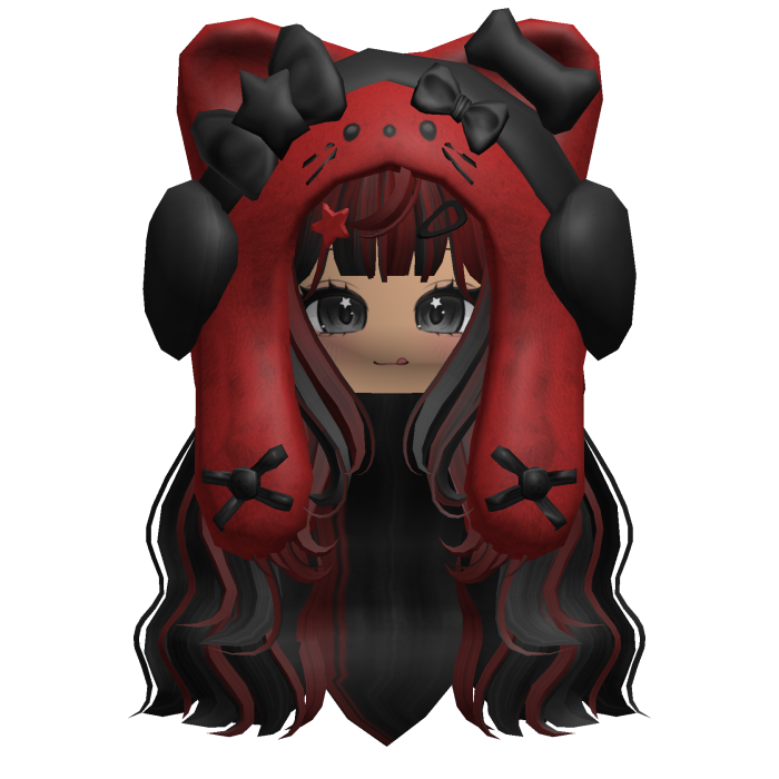 Black&Red Cute Cozy Kitty Hood Hair