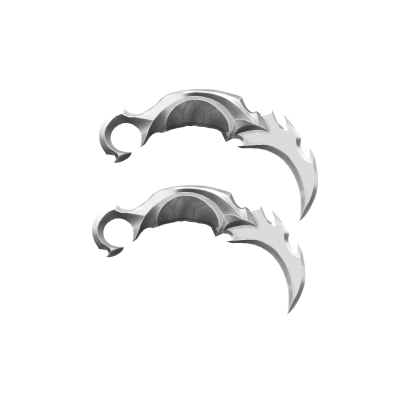 Holdable Dual Karambit - Ghostwalker White Silver Roblox item