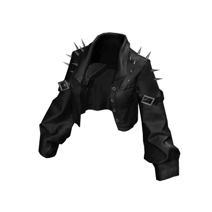 BB Leather Spiked Jacket Black - aespa