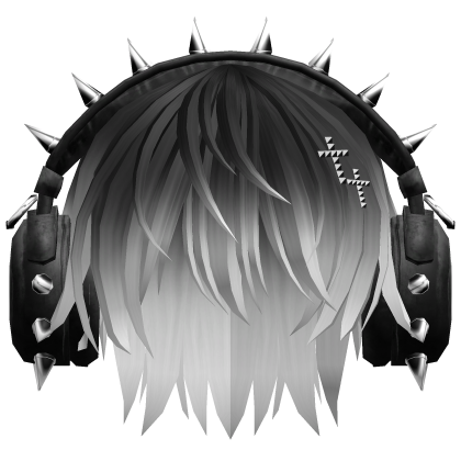 Boy Hair W/ Punk Headphones Black&White