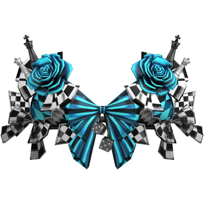 Checkered Chess Piece Corset Top w Roses in Blue