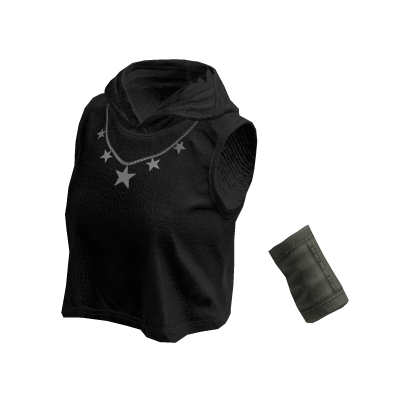 Sleeveless Stylish Hoodie (Black Khaki)