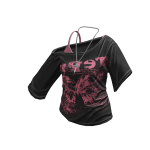 Baggy Flowy Butterfly Hangover top (Black n Pink)