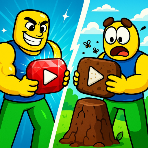 Noob to YouTuber official Roblox game thumbnail