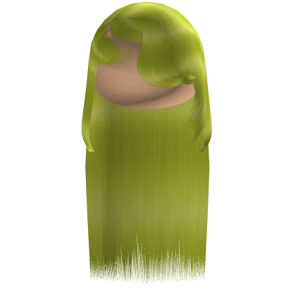 Sleek Side Swoop Bang Straight Hair (Lime Green)