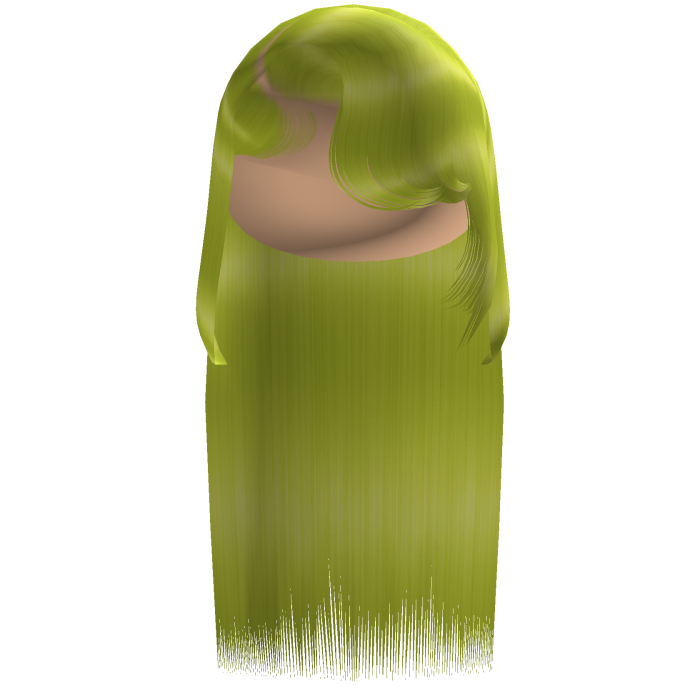 Sleek Side Swoop Bang Straight Hair (Lime Green)