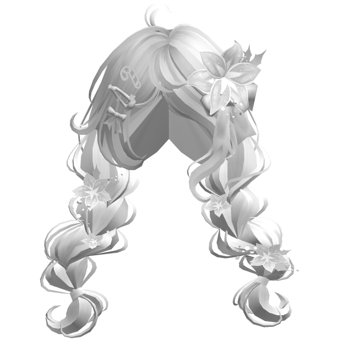 ♡ Christmas Preppy Flower Braids (White)