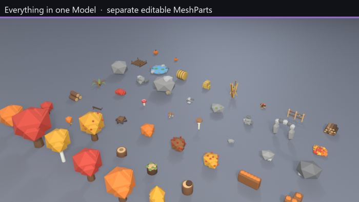 Low Poly Autumn Forest Pack x50 Fall Trees Leaves preview 2