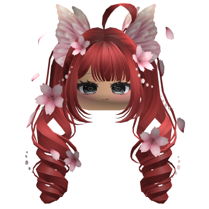 Mystical Sakura Petal Pigtails (Red)