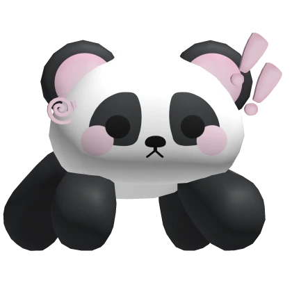 excited panda bear cutecore pastel pink swirl | Roblox Item