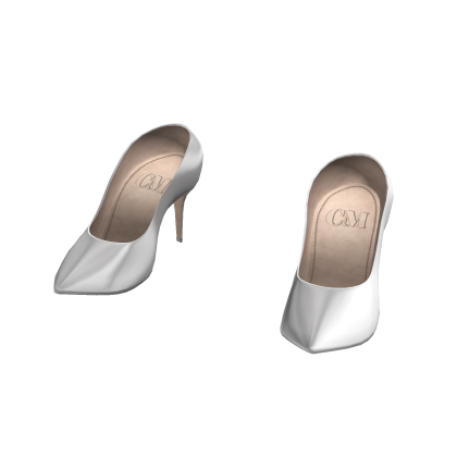 High Heeled Pumps - White