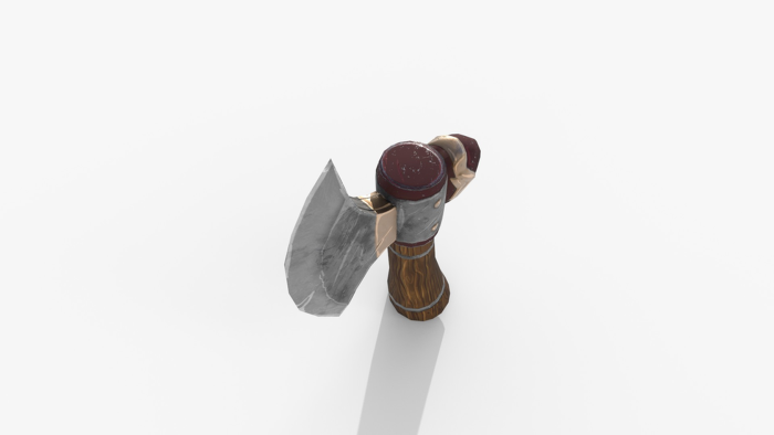 Stylized Fantasy Battle Axe - Low Poly Game Ready  preview 3