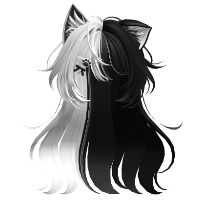 Black&White Anime Cat Hair