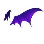 Glowing Purple Bat Head Wings