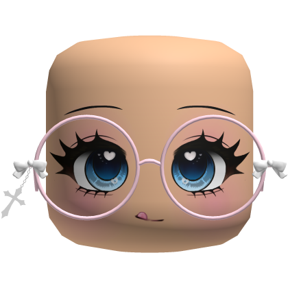 Cute Anime Face W Pink Bow Pink glasses thumbnail