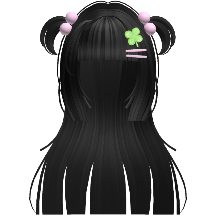 clover🍀.. mini pigtail hime hair behind black