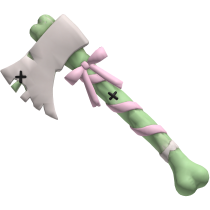 creepy cute kawaii zombie axe with bow