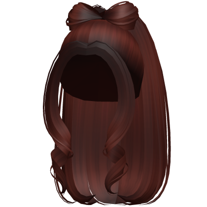 red high bow ponytail bangs hair Roblox item