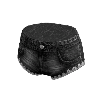 ✨ Coquette Lace Black Denim Shorts Y2K Kpop thumbnail