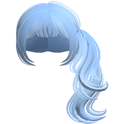 Preppy Dolly Curled Side Ponytail (Blue)