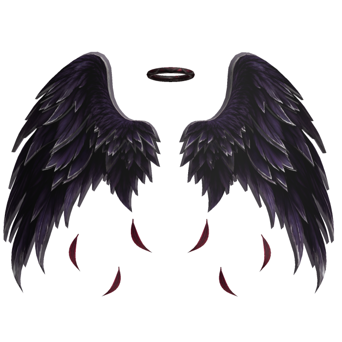 Emo Gothic Purple Fallen Angel Wings Dark Academia