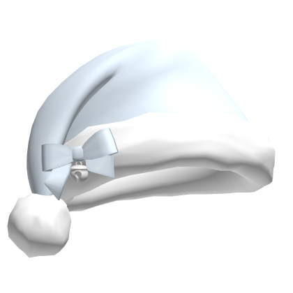 ♡ ┊ christmas hat with bow in blue Roblox item