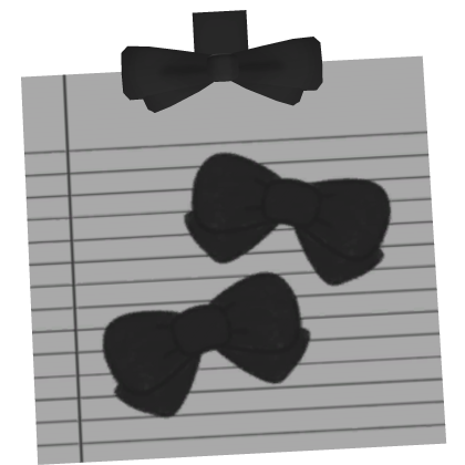♡ kawaii black bow sticky note