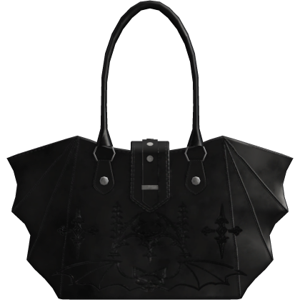 Gothic Bat Wing Shoulder Handbag Black thumbnail