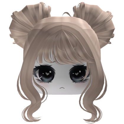 Blonde Twin Buns Hair with Face Girl Roblox item