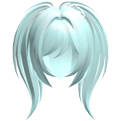 moe emo high messy side ponytails teal