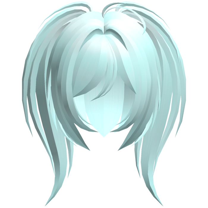 moe emo high messy side ponytails teal