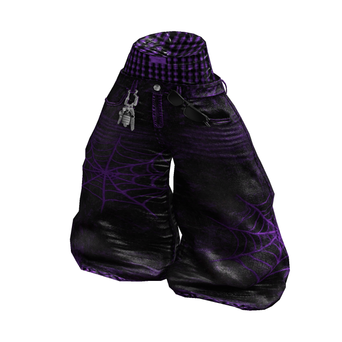 Y2K Halloween Saggy Boxer Jeans (Purple)