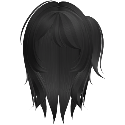 Soft anime shojo hair with side ponytail black Roblox item