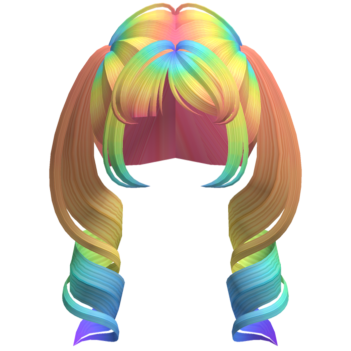 Soft Dolly Curled Pigtails (Rainbow)