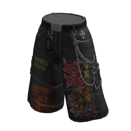 90s - Jorts Denim Black Red