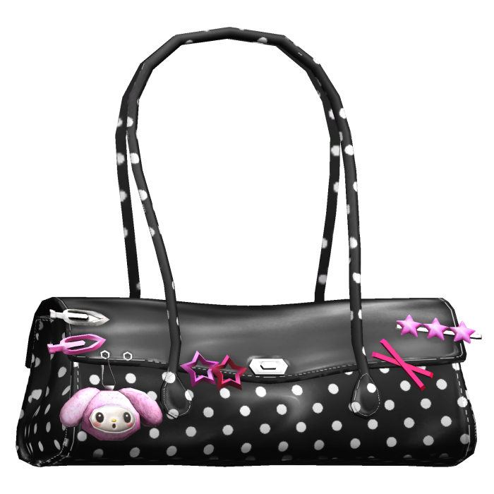 Cute Black Jelly Bag Polka Dots Pins & Charms 
