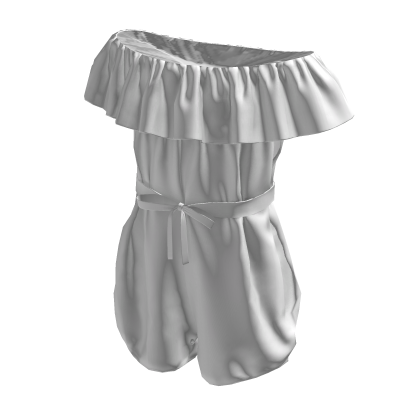White Off Shoulder Romper thumbnail