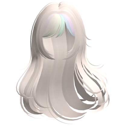 ♡ long windy flowy anime hair in rainbow blonde Roblox item