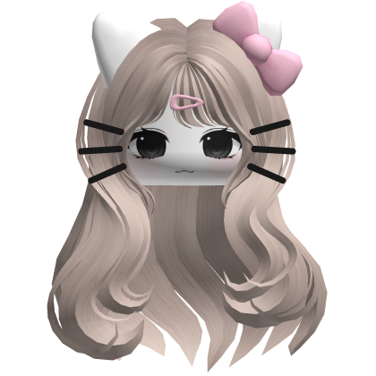 ♡ Soft Kawaii girl w cat Headband Roblox item