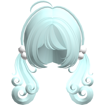 cute swirly curly tiny pigtails teal